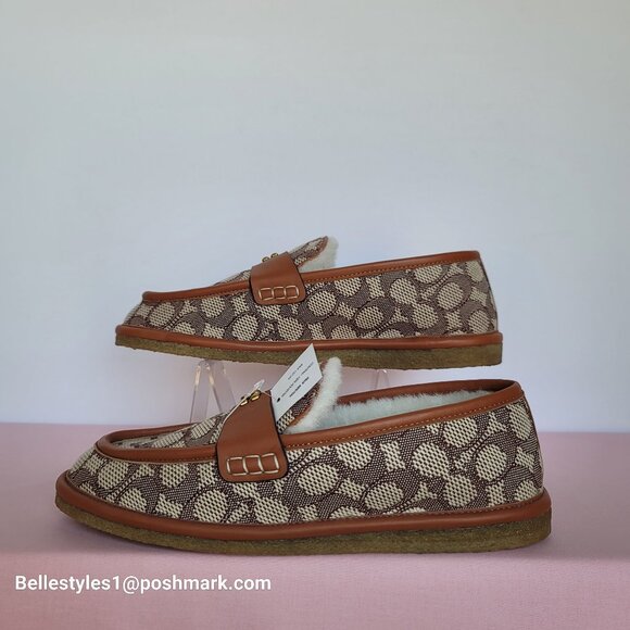 COACH Forest Slipper In Signature Textile Jacquard & Leather-Women’s Size 9B ⭐ - Picture 11 of 16